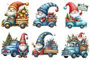 Christmas Gnome and truck clipart, an Illustration by SinaCreation (Thumbnail 4 of 7)