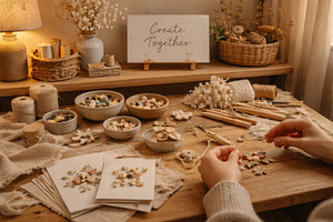 Crafting hobby with hands making art, a Photo by Dvoevnore photos