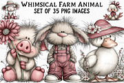 Whimsical Farm Animal Clipart Bundle, an Illustration by Craft Nest (Thumbnail 1 of 6)