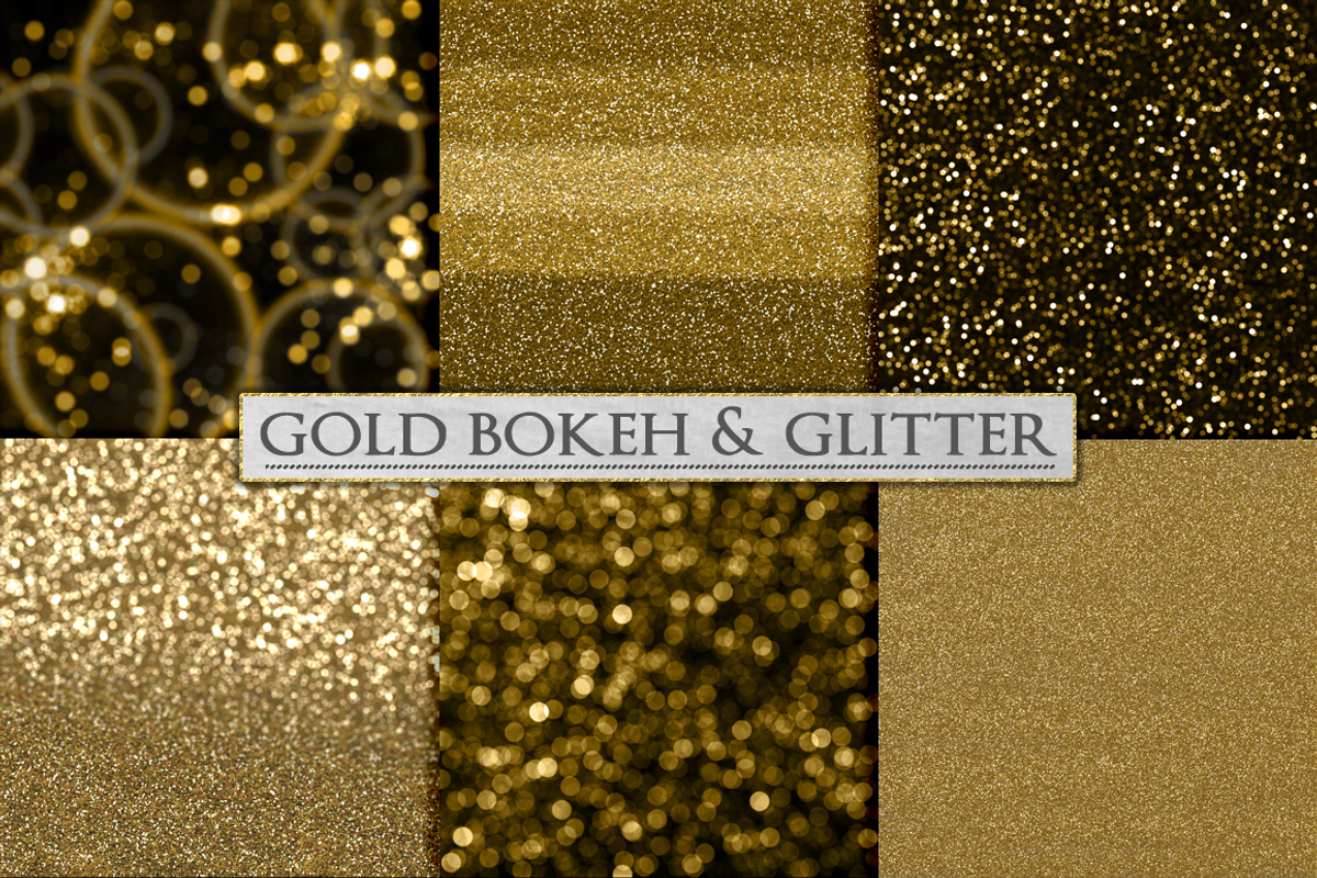 Gold Bokeh and Glitter Backgrounds, a Texture Graphic by Paper Element (Photo 2 of 4)