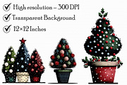 Christmas Tree in Pots Clipart, an Illustration by Libby Wishes (Thumbnail 3 of 6)