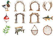 Hunting and Fishing Clipart, an Illustration by CitraGraphics (Thumbnail 2 of 5)