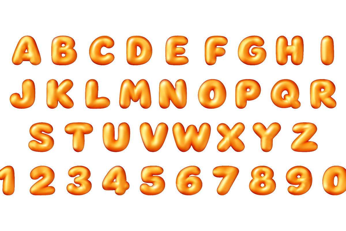 3D gold alphabet and numeral set in, an Object Illustration by Abscent (Photo 2 of 3)