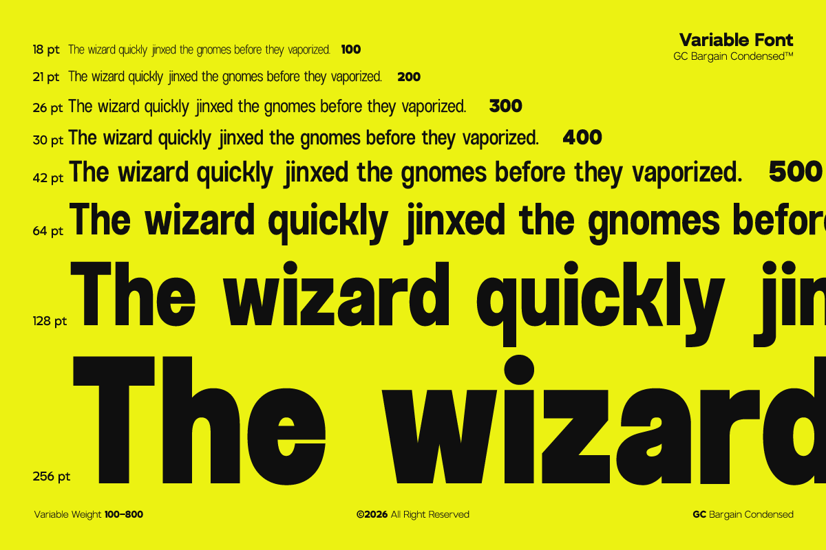 GCBargain Condensed - Condensed Sans, a Sans Serif Font by Glyphonic (Photo 9 of 15)