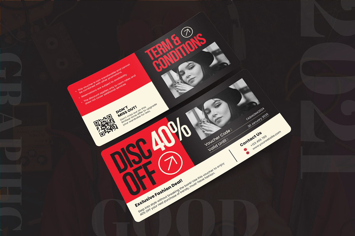 Editorial Fashion - Gift Voucher, a Print Template by AQR Studio (Photo 2 of 2)