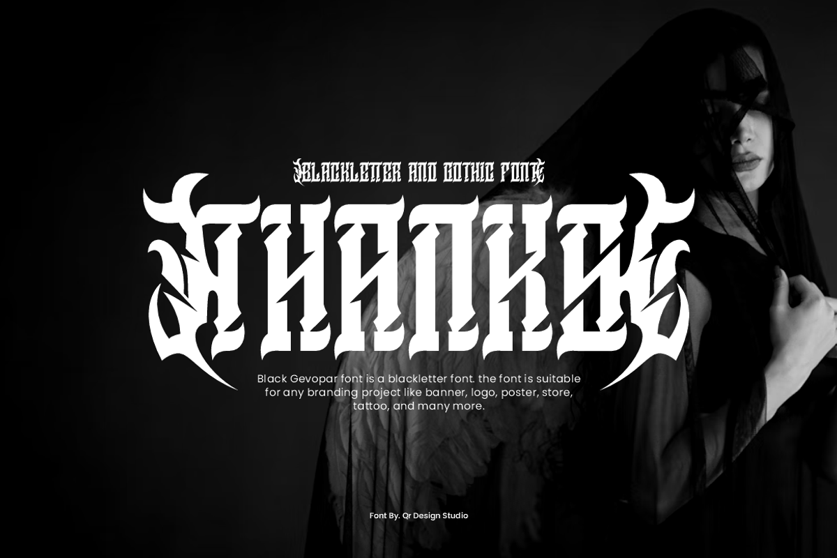 Black Gevopar - Gothic Font, a Blackletter Font by QR Design Studio (Photo 9 of 9)