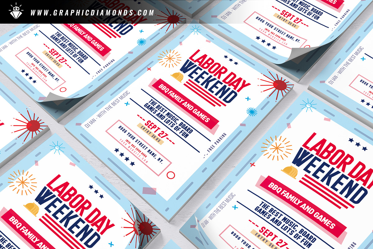 Labor Day Flyer PSD, a Flyer Template by GraphicDiamonds (Photo 6 of 6)
