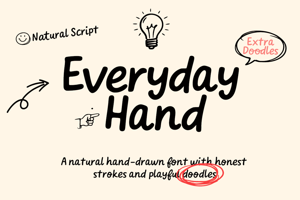 Everyday Hand – Natural Handwritten, a Handwritten Font by cocodesign (Photo 1 of 6)
