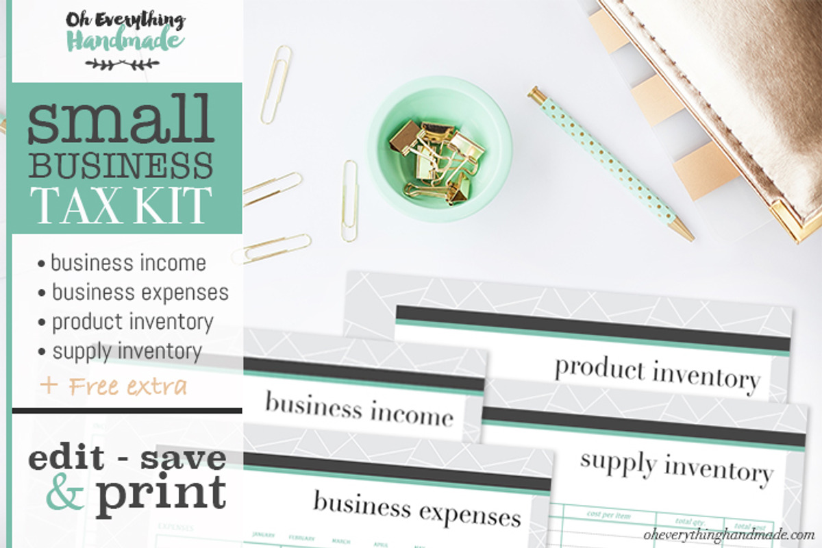 Small Business Tax Kit printable PDF, a Templates & Theme by OhEverythingHandmade (Photo 1 of 6)