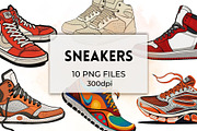 Sneakers Clipart, Footwear Graphics, a Sport Illustration by QM_ART (Thumbnail 1 of 7)