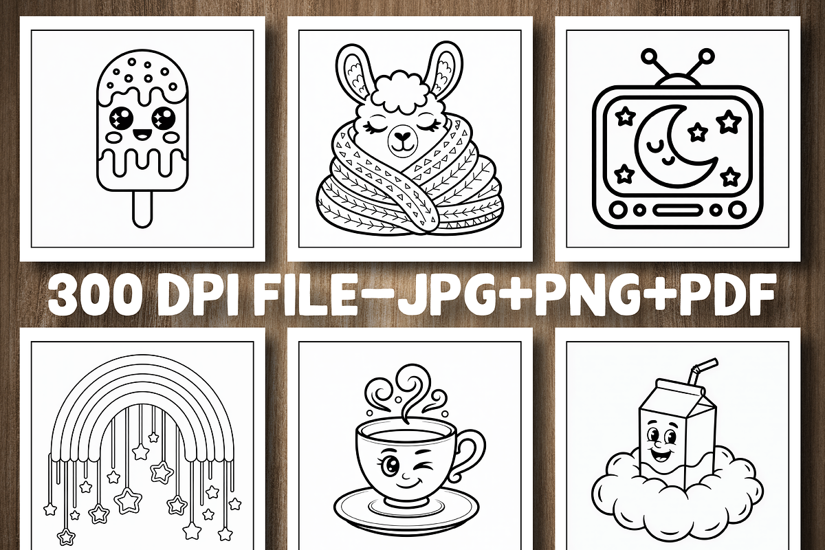 Kawaii Daydream Cute Coloring Book, an Education Illustration by Design Station (Photo 2 of 5)