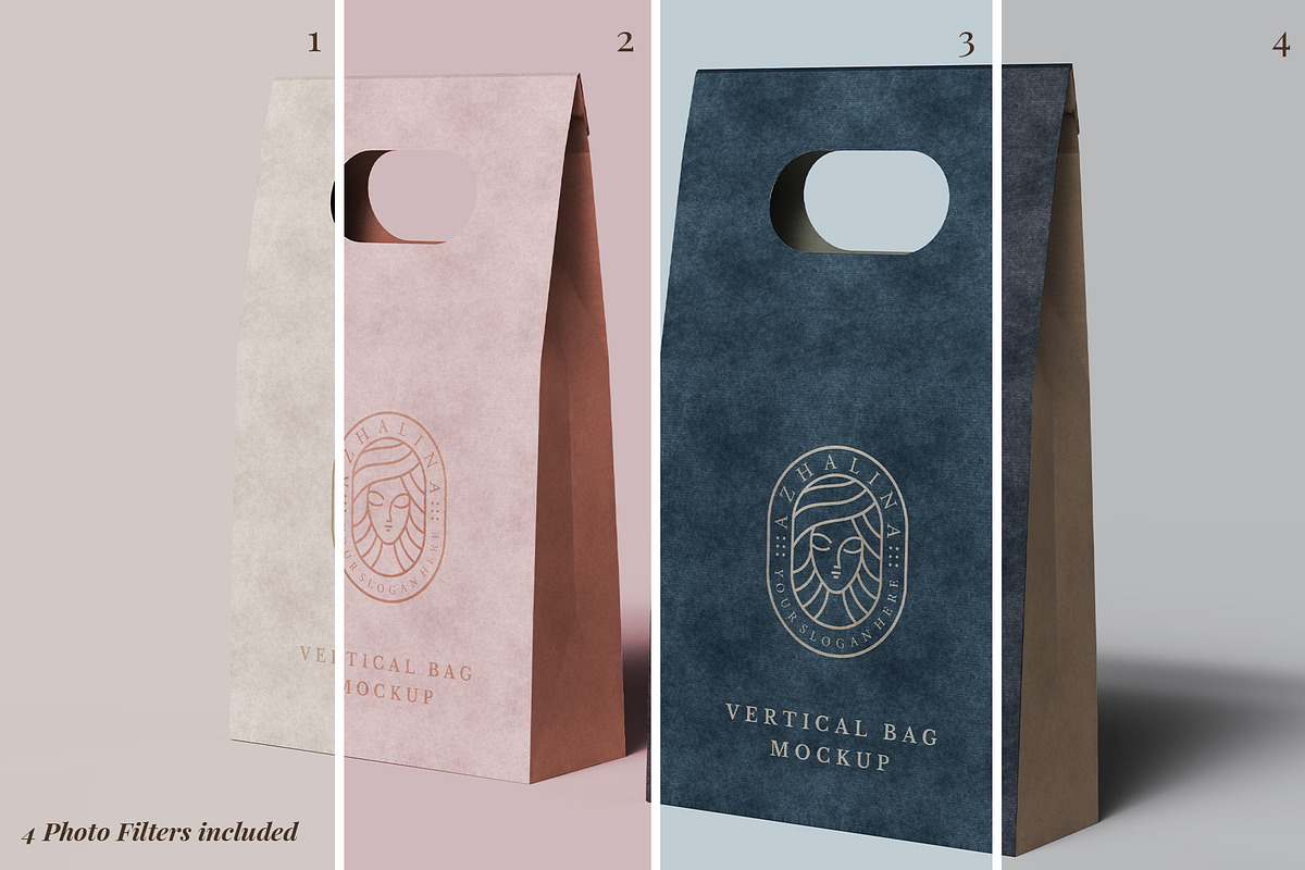 Kraft Paper Vertical Bag Mockup, a Packaging Mockup by Illusiongraphic (Photo 10 of 22)