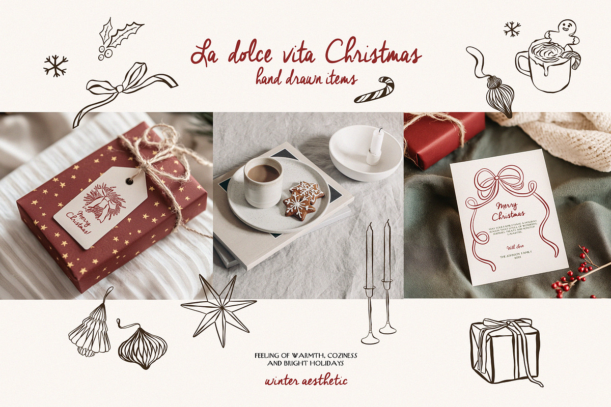 La Dolce vita Whimsy Christmas, a Seasonal Illustration by lokko studio (Photo 1 of 12)