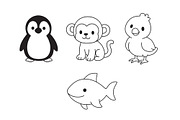 20 Cute animals vector, an Animal Illustration by aivos (Thumbnail 6 of 6)