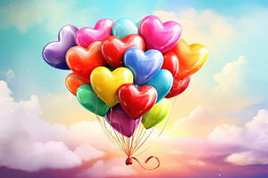 A vibrant bunch of heart shaped ball, a Photo by Iftikhar Alam