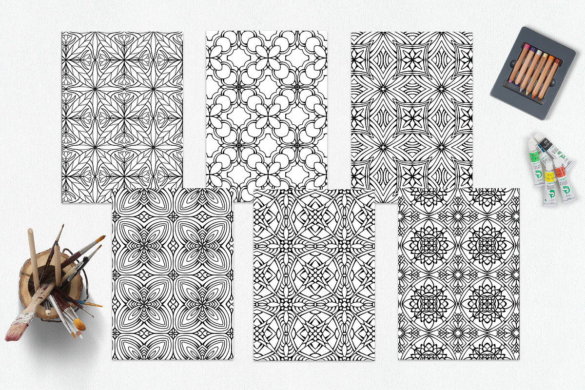 Patterns for coloring PDF,JPG vol-01, a Brochure Template by dnapslvsk (Photo 2 of 6)