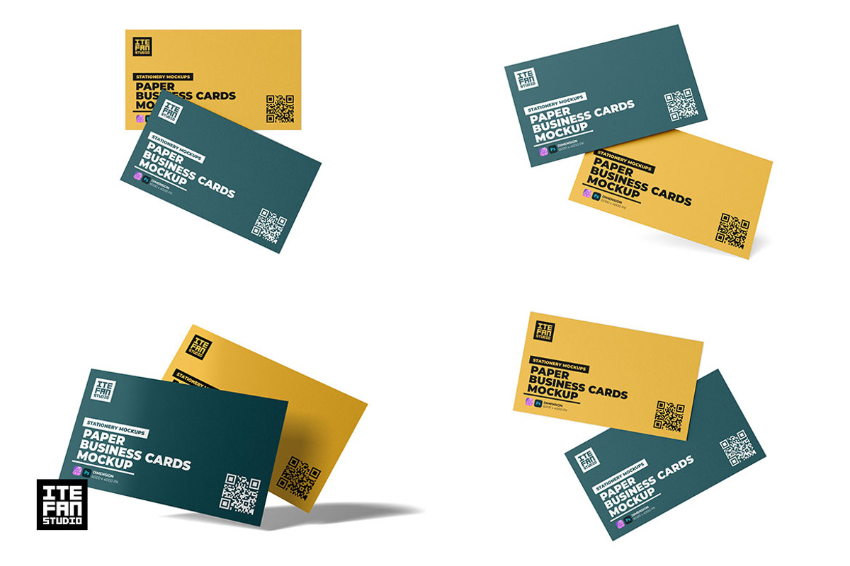 Paper Business Cards Mockup, an Advertising Mockup by itefan Studio (Photo 2 of 2)