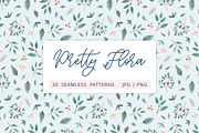 Botanical watercolor floral patterns, a Texture Illustration by alenaganzhela (Thumbnail 1 of 8)
