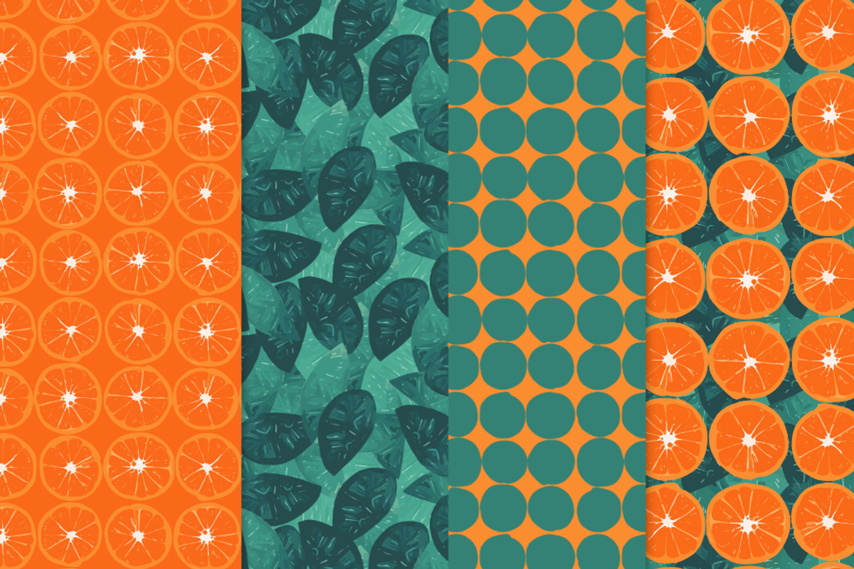 Retro Orange Slices Bundle, a Wallpaper Graphic by Mintpoptrend (Photo 7 of 7)