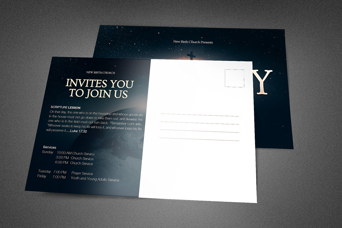 Security Church Postcard Template, a Card Template by loswl (Photo 2 of 2)