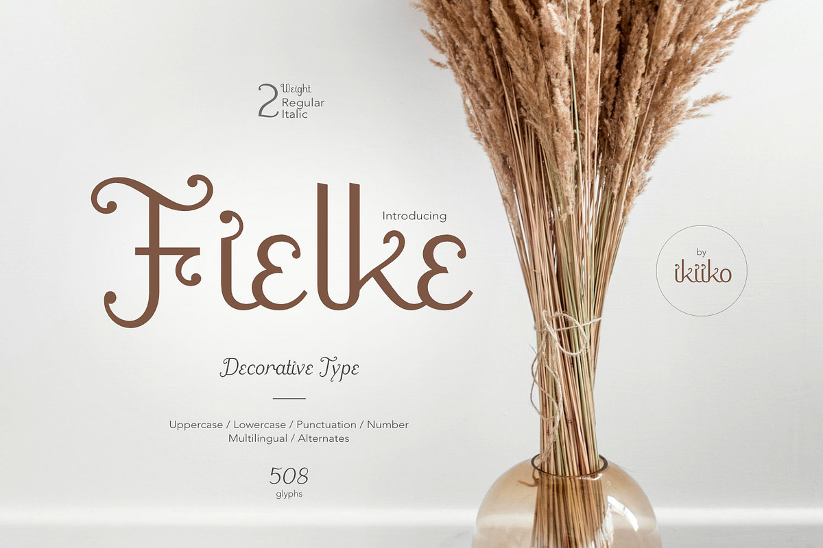 Fielke - Decorative Type, a Serif Font by ikiiko (Photo 1 of 7)