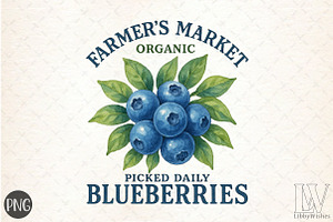Farmer's Market Organic Picked Daily, an Illustration by Libby Wishes