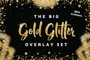 Gold Glitter Overlay Frames Borders