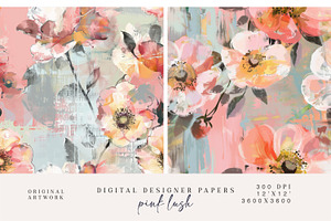 Abstract Flowers Seamless Patterns