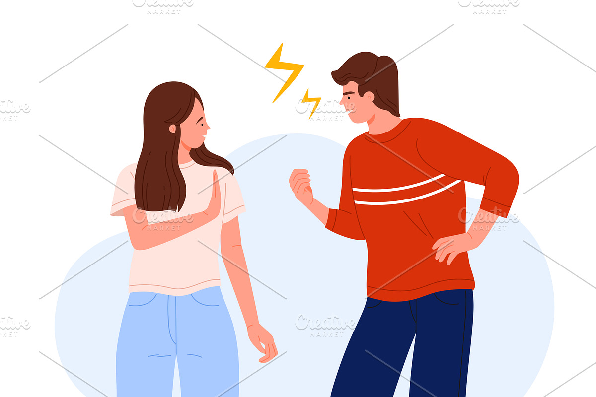 People quarrel in conflict, family, a Person Illustration by Flashvector