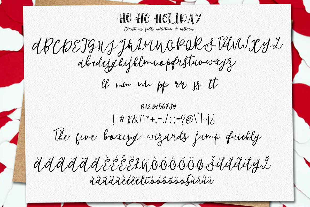 HoHoHolidayFonts collection&patterns, a Script Font by CallMeStasia (Photo 11 of 16)
