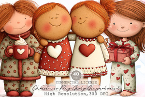 Cute Christmas Png Girly Gingerbread, an Illustration by Sublimation Artist