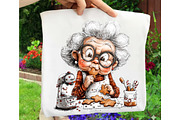 Whimsical Christmas Grandma Clipart, an Illustration by OK Design (Thumbnail 3 of 6)