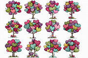 Whimsical Valentines Day Heart Tree, an Illustration by Libby Wishes (Thumbnail 6 of 7)