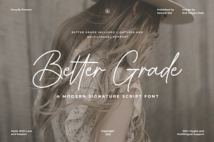 Better Grade Modern Signature Font