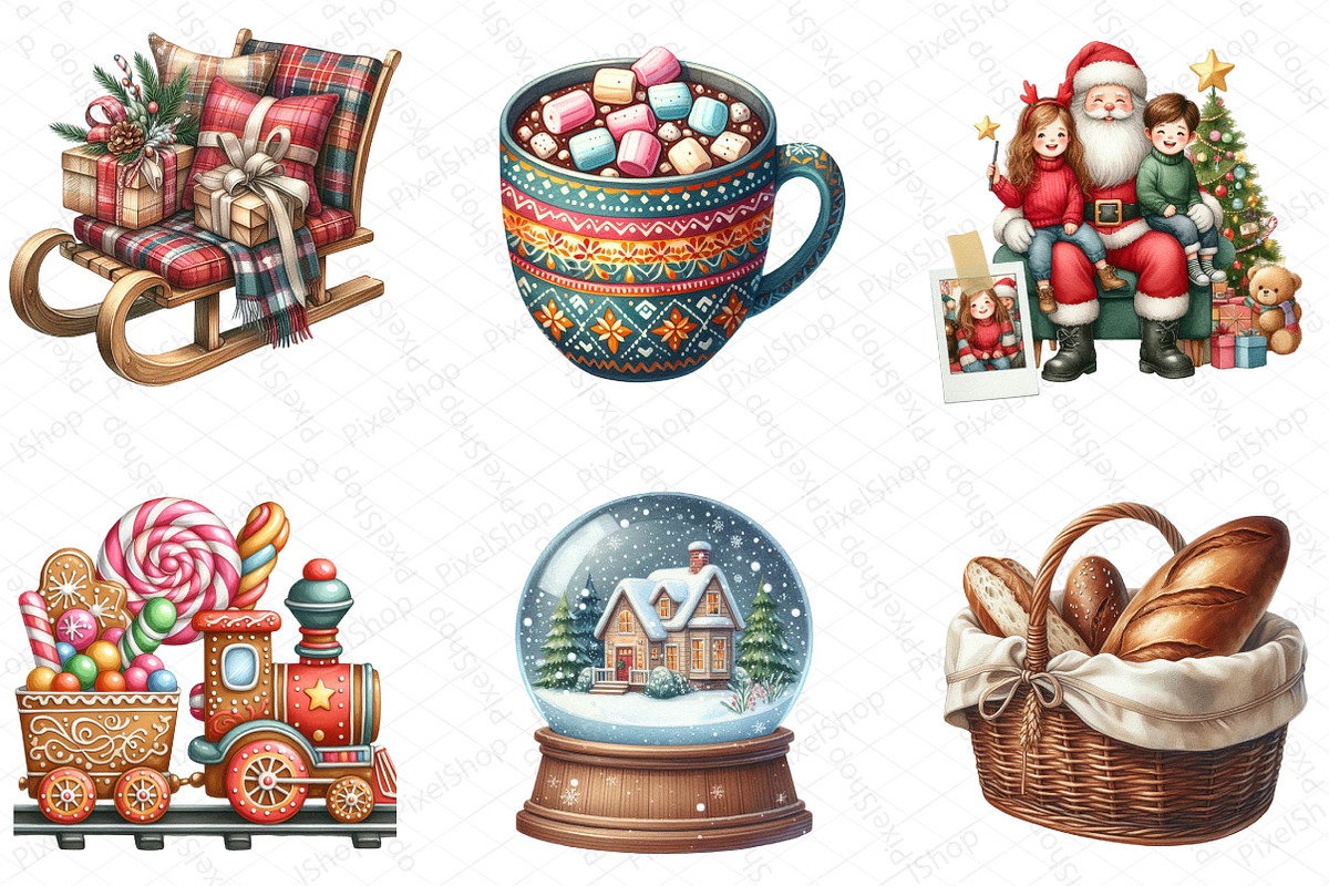Nostalgic Christmas Clipart, an Illustration by DreamPrint404 (Photo 2 of 5)