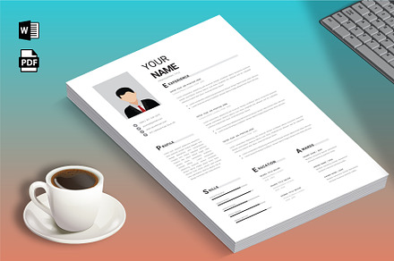 Simple Resume Template | MS Word, a Resume Template by Blue Digital Studio