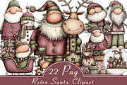 Retro Santa Clipart, an Illustration by Libby Wishes (Thumbnail 1 of 7)