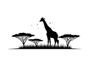 Giraffe Safari Silhouette Vector Bun, an Illustration by Designer_Momina (Thumbnail 15 of 51)
