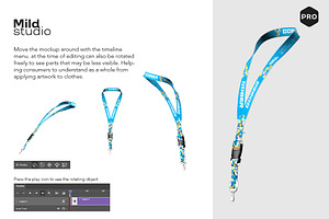 3D Lanyard Id Badge Mockup