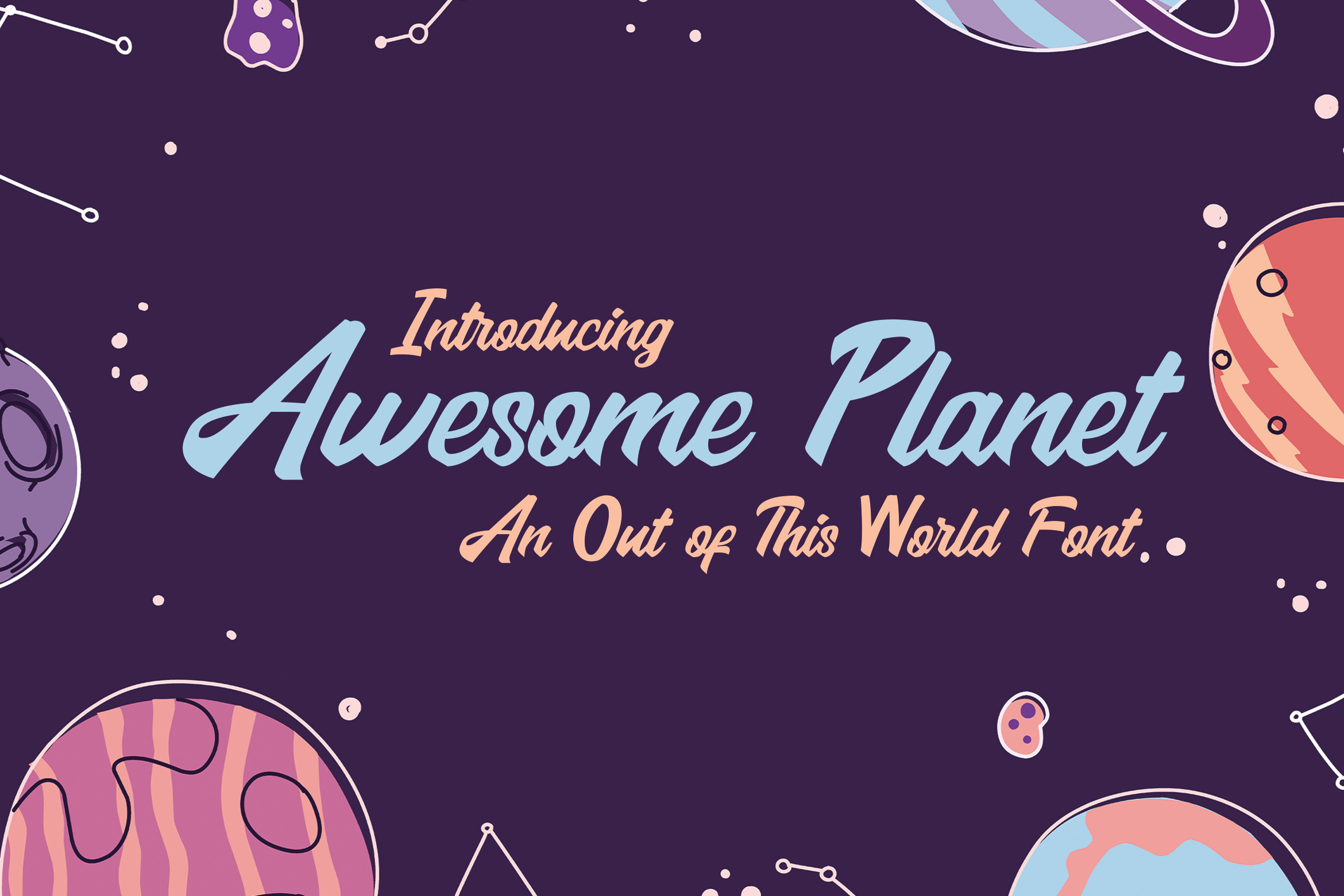 Awesome Planet Font, a Sans Serif Font by Lollipop Hand Drawn