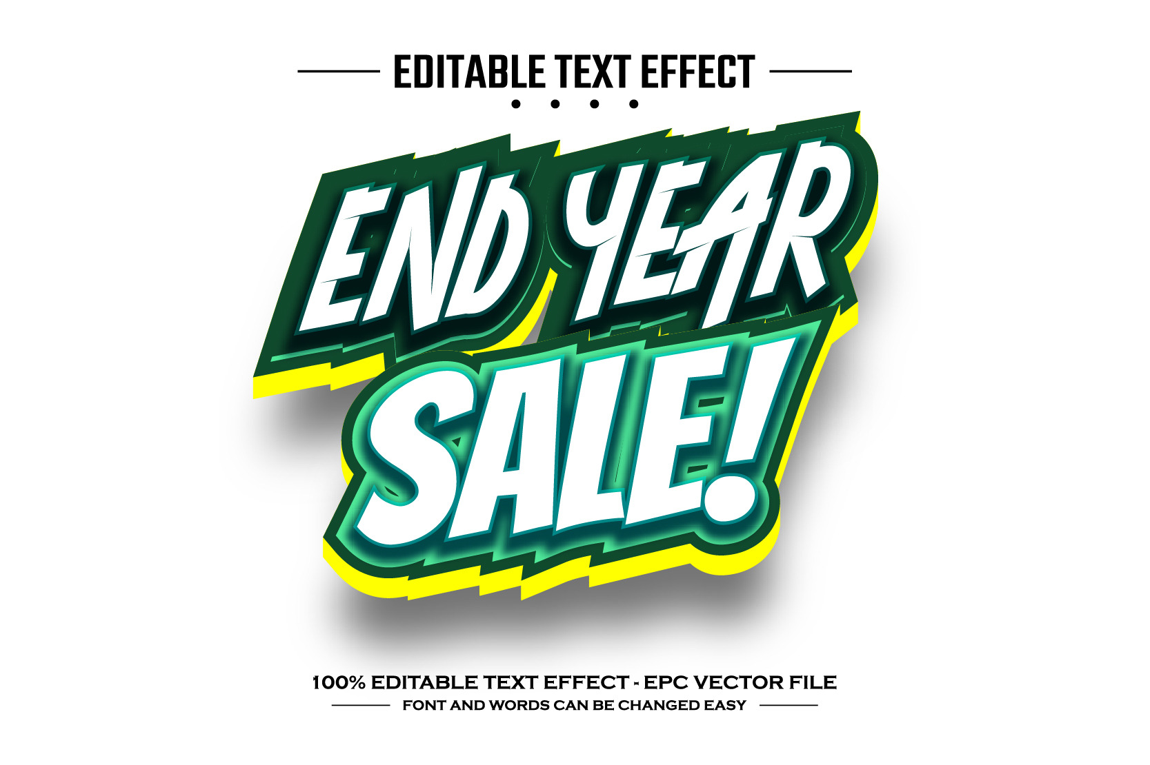End year sale 3D editable text effect