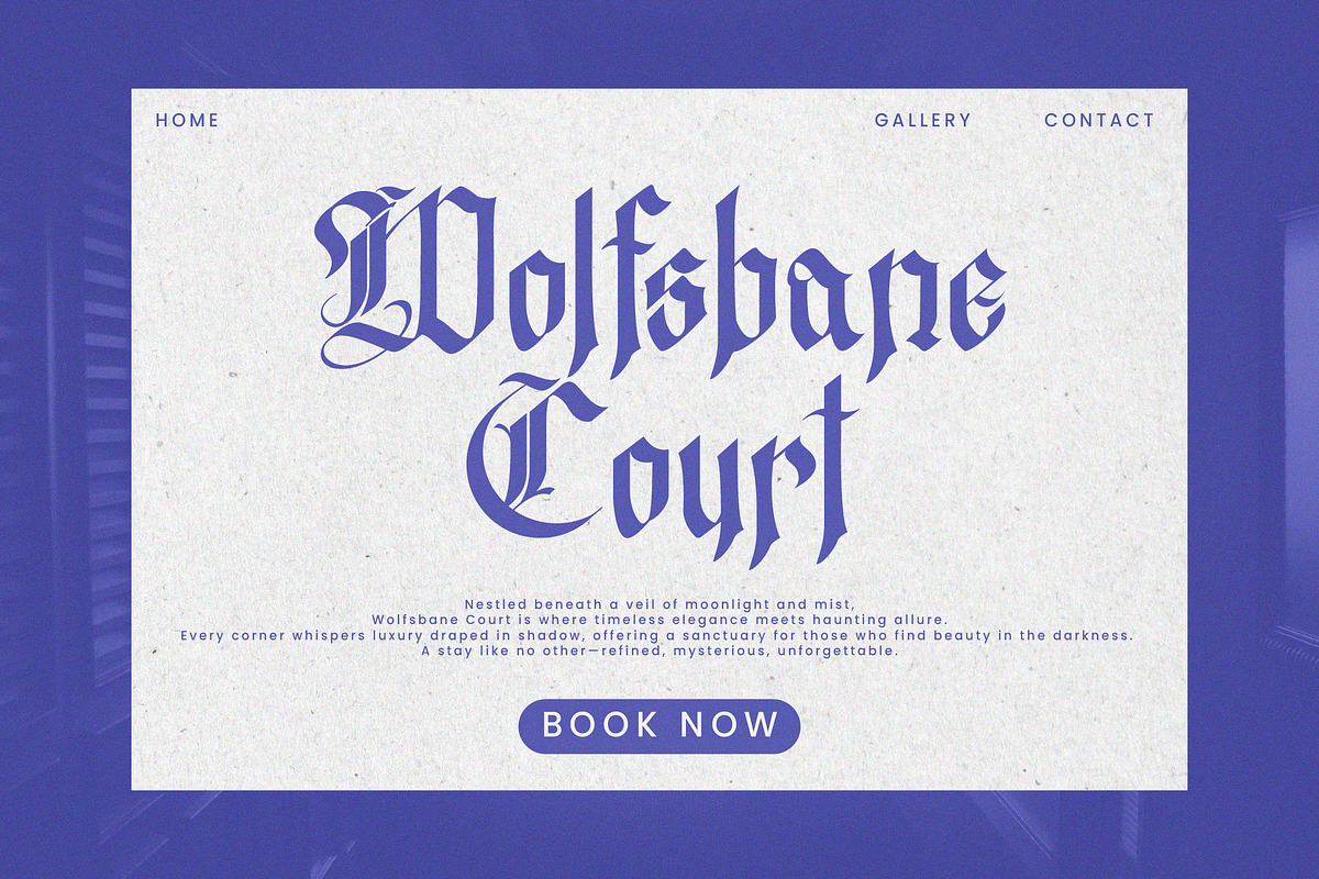 Westend Ridge - Blackletter Font, a Blackletter Font by Randi Irvan | Rvandtype (Photo 8 of 12)