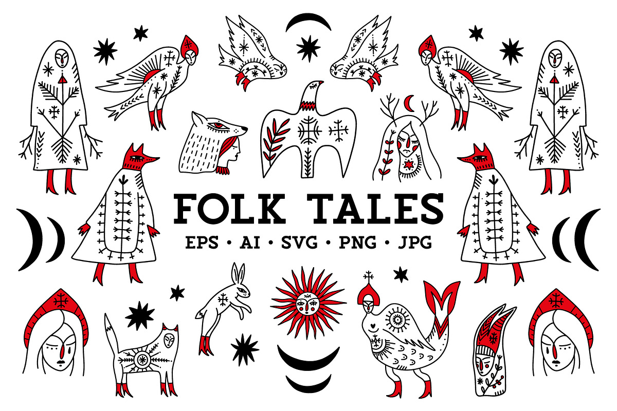 Folk Tales Bundle, an Object Illustration by Annie Konst (Photo 1 of 13)
