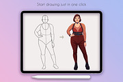 10 Realistic Plus Size Female Body, a Brush Add-On by SmuffizStudio (Thumbnail 3 of 3)