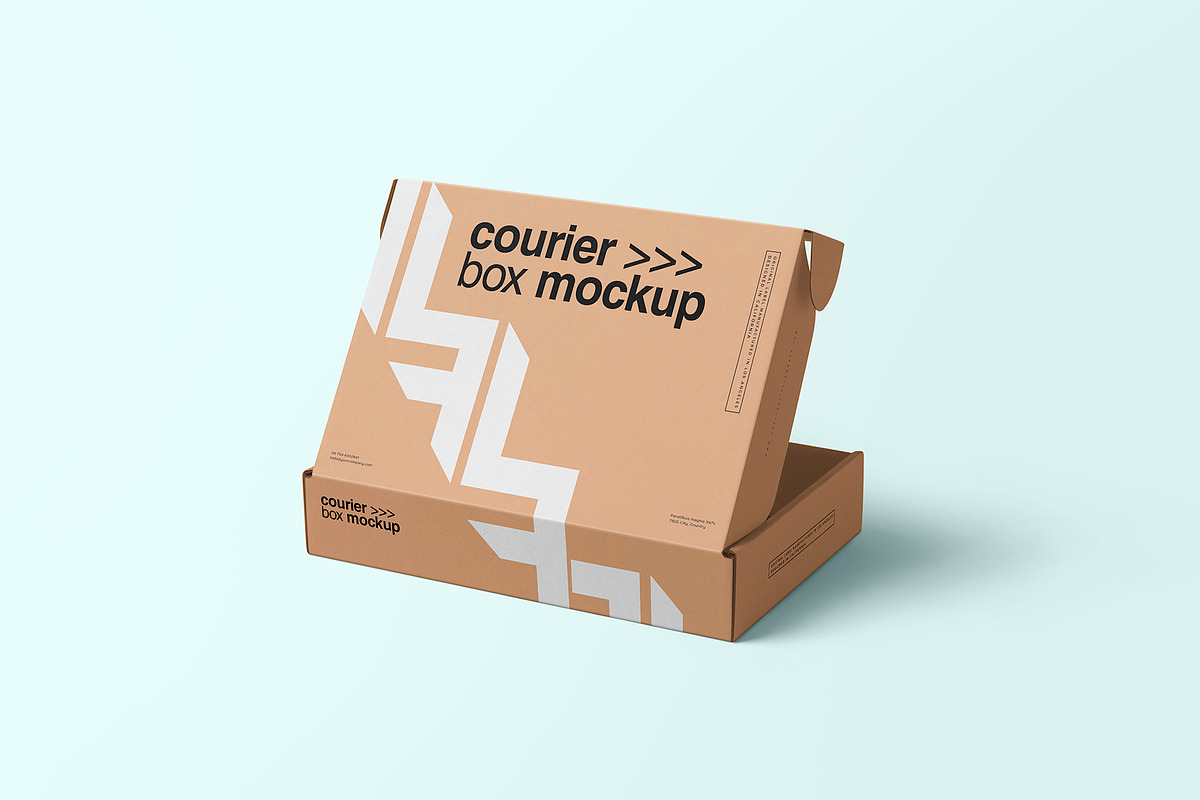 Courier Box Mockup, a Product Mockup by MockupCraft (Photo 1 of 4)