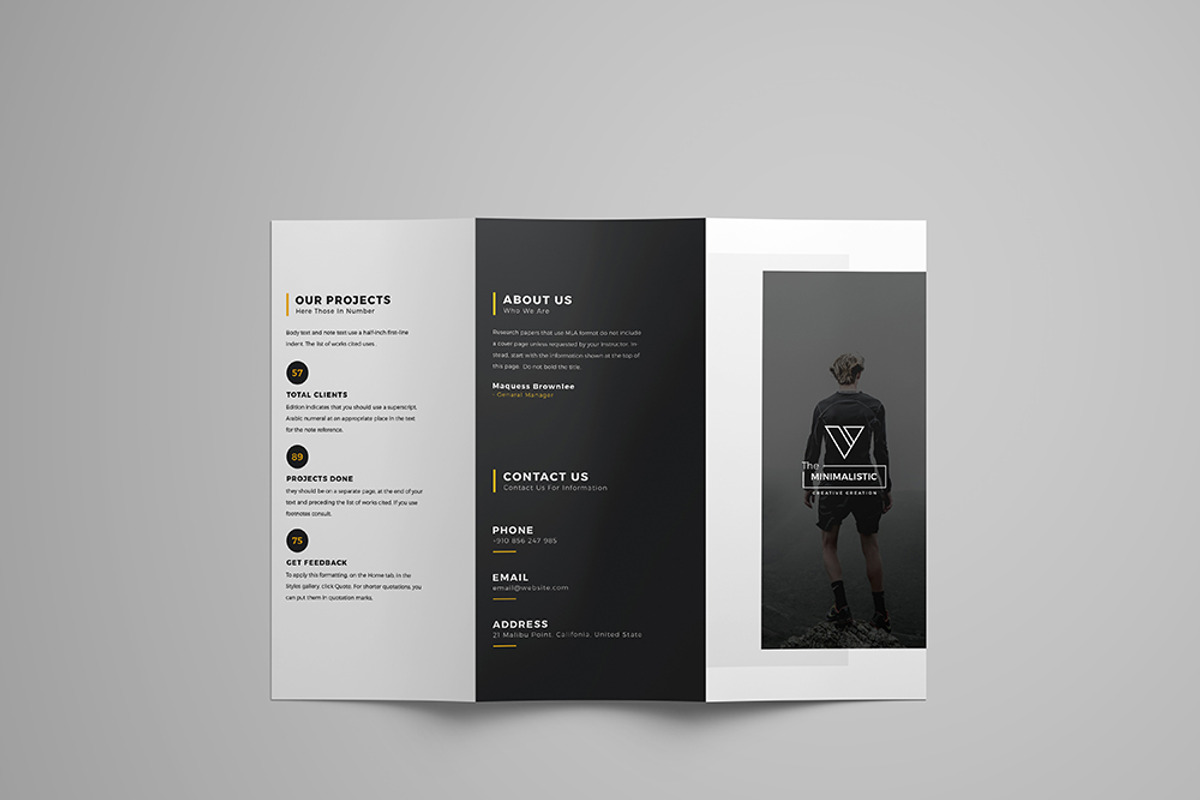 Minimalistic Tri-fold Brochure, a Brochure Template by TheFeture (Photo 7 of 9)