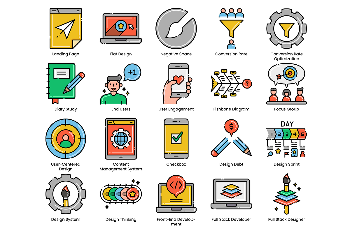 80 UX and UI Icons | Aesthetics, an Icon by Flat Icons