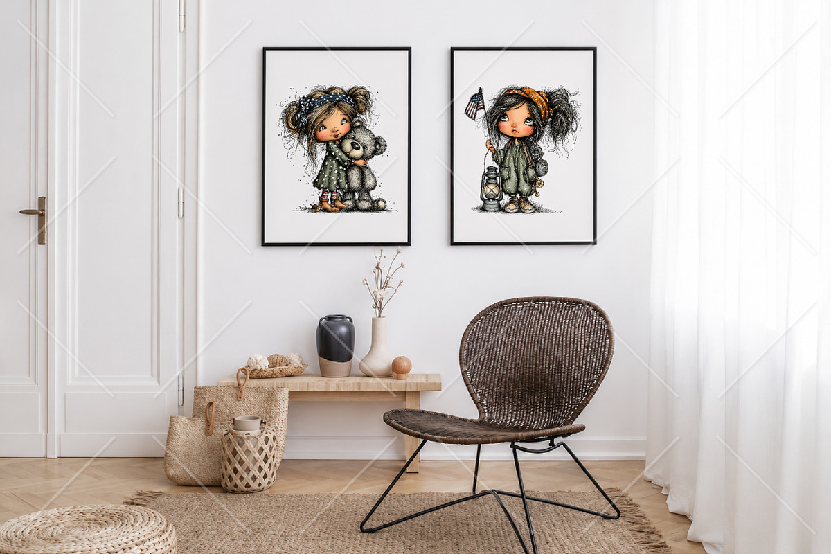 Whimsical 4th of July Girls Clipart, a Seasonal Illustration by Canvas Craft (Photo 7 of 10)