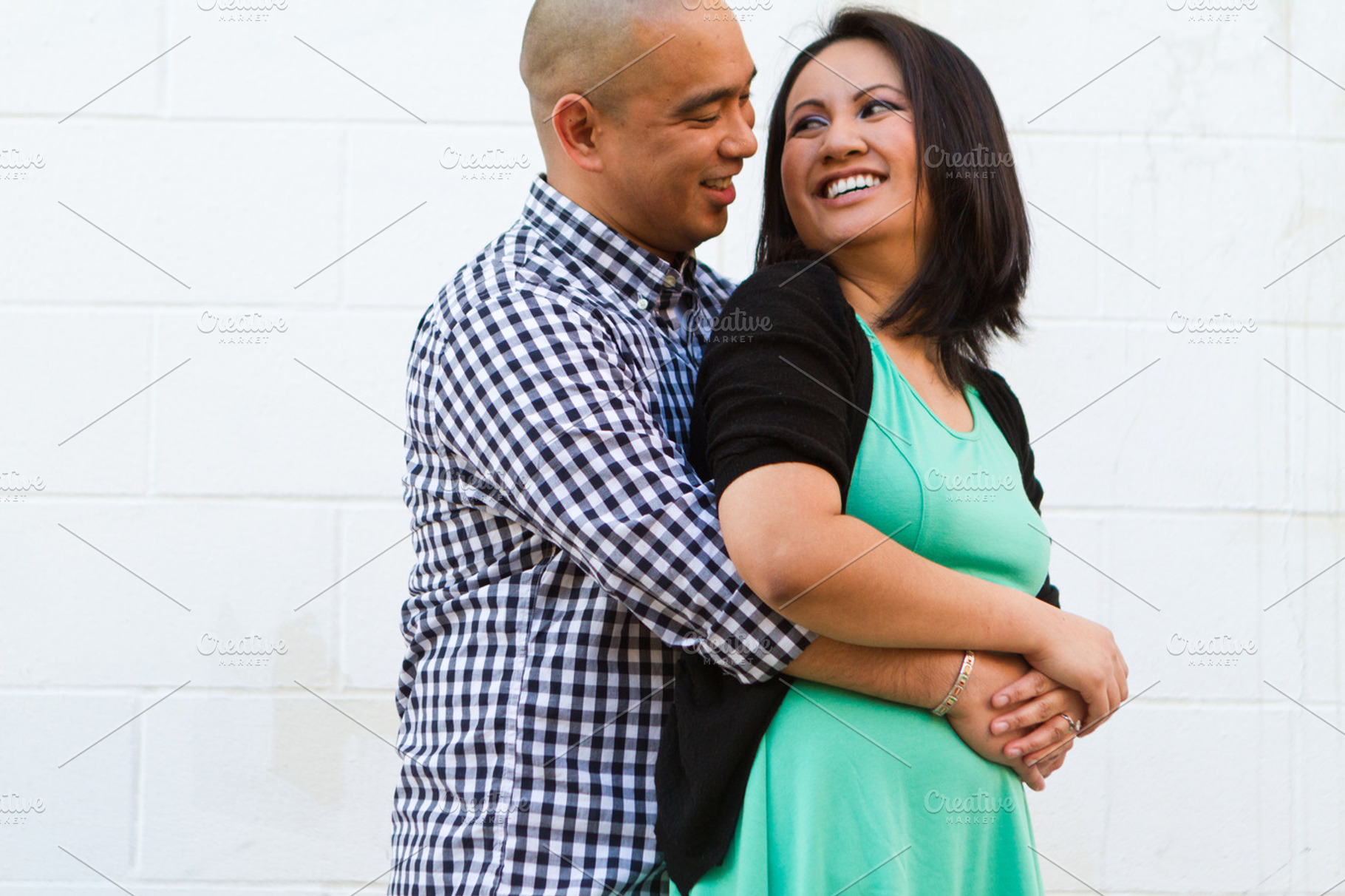 Engagement Couple White Background