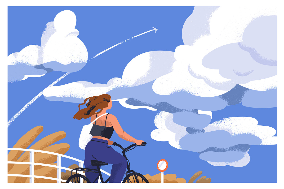 People looking at sky in nature set, a Person Illustration by Good Studio (Photo 6 of 13)